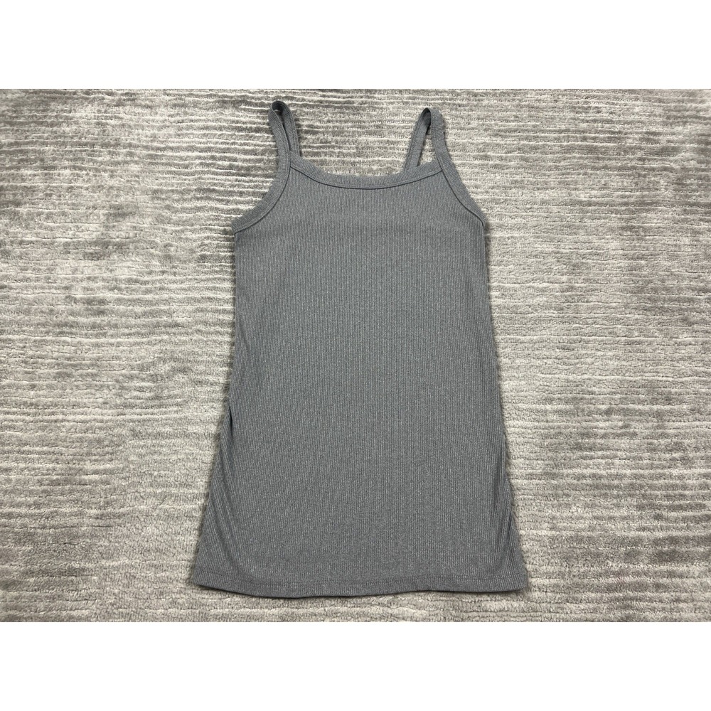 No Boundaries Top Juniors XS 1 Gray Sleeveless Ribbed Tank Polyester Blend